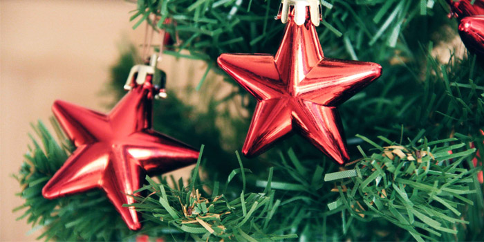 Christmas Tree with Red Stars