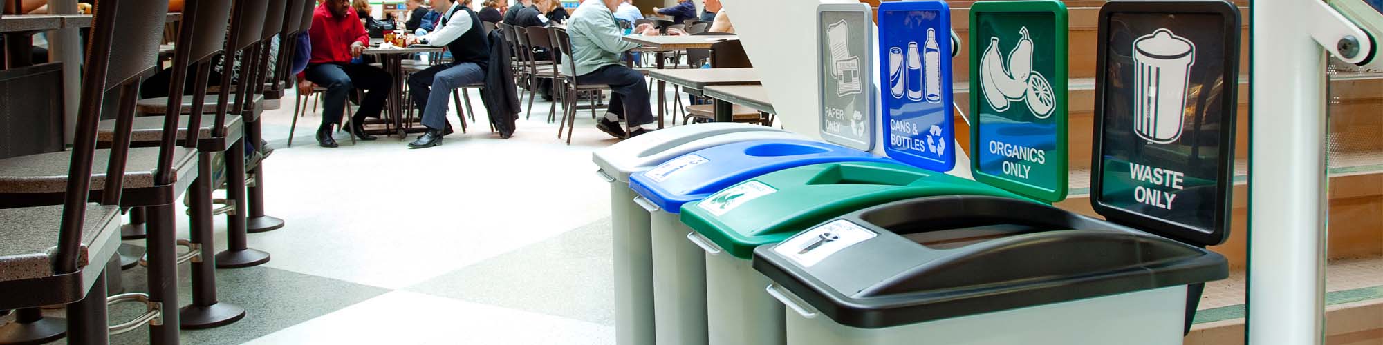 Busch Systems Waste Watcher Series in a food court