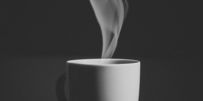 steaming coffee cup