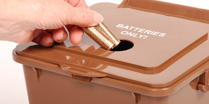 Batteries recycling battery disposal bin