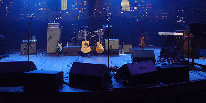 Stage with musical instruments