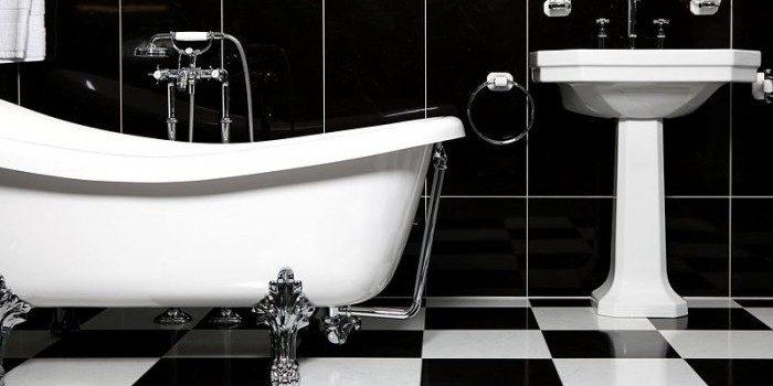 black white bathroom bathtub sink