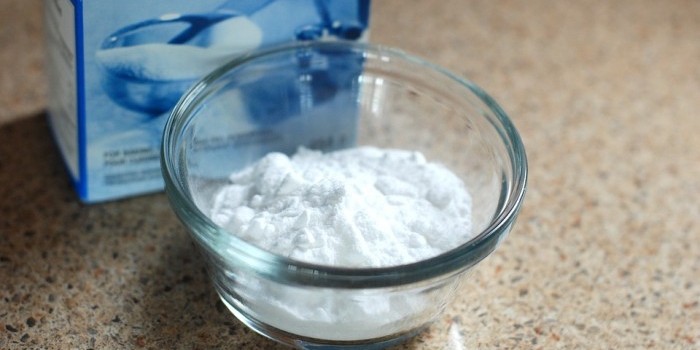 baking soda in a glass bowl