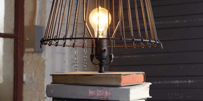 Lamp made with books