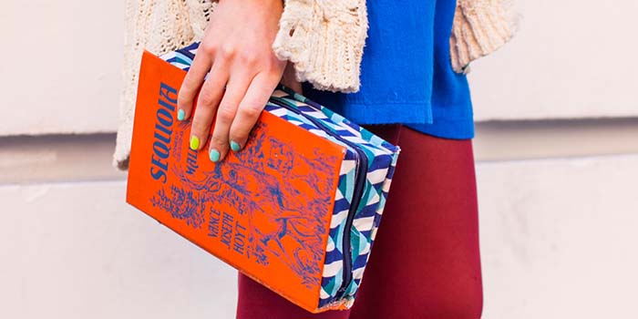 purse made of old book