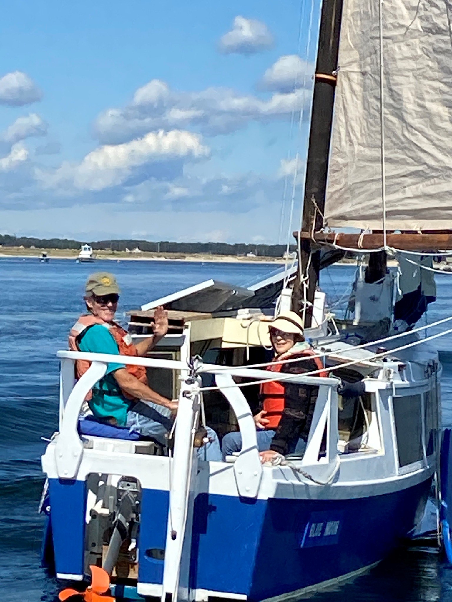 Couple on sail boat