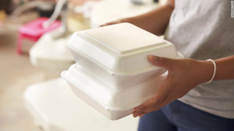 styrofoam take-out containers