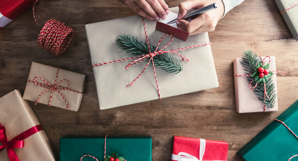 festive holiday christmas gift wrap