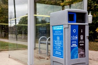 outdoor public space park recycling waste bin
