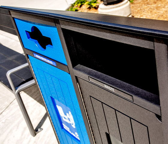 Busch Systems Aspyre Collection Aura Series double in black and blue in a city park outside closeup