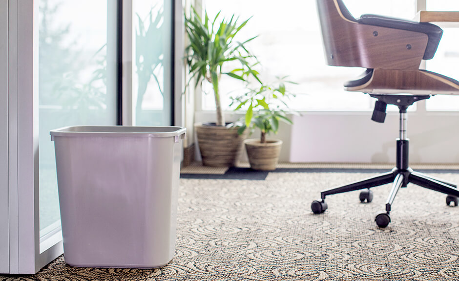 Busch Systems executive grey Recycling and Waste basket in an office