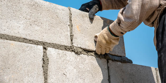 concrete block and bricks