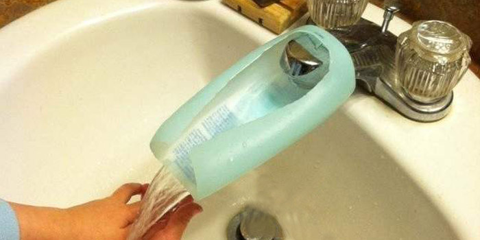 plastic bottle reuse recycle sink tap extender