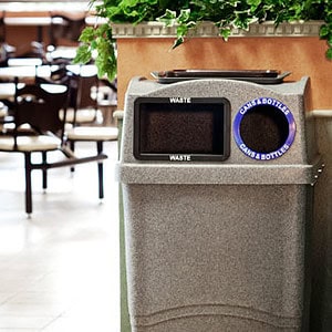Large Centralized School & Cafeteria Recycling & Waste Bin