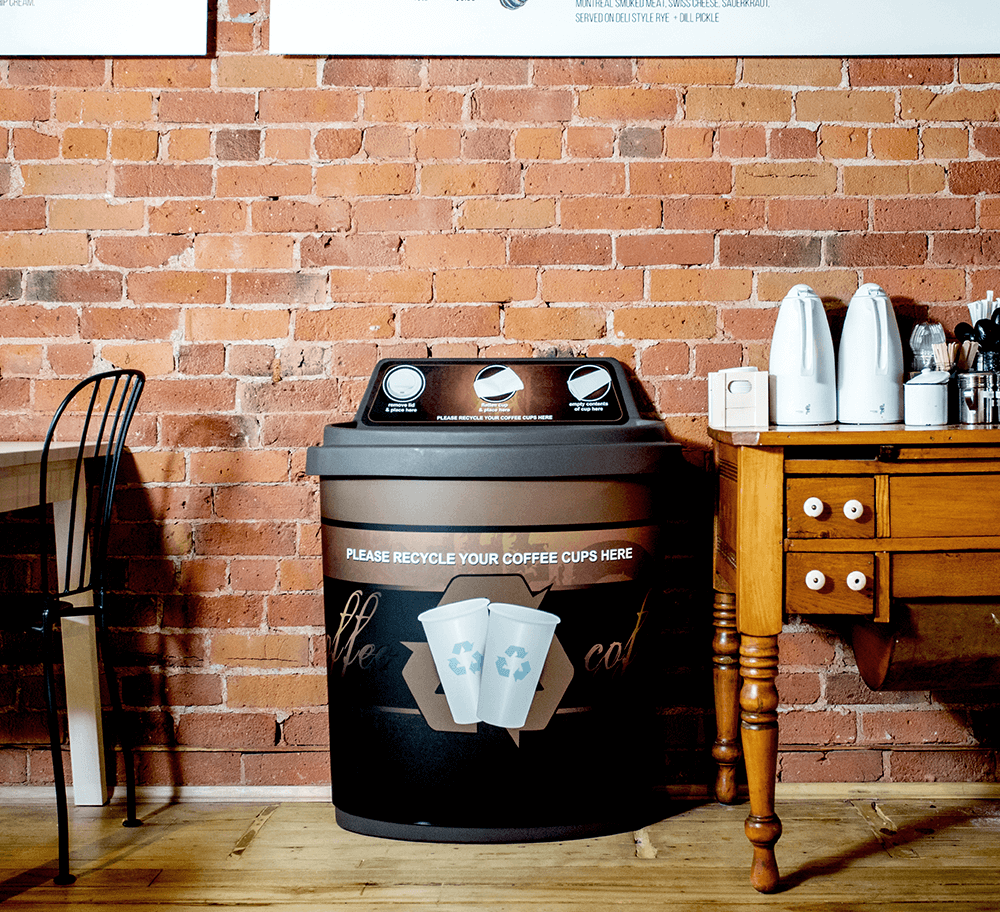 Coffee Cup Collector Recycling Bin Busch Systems USA