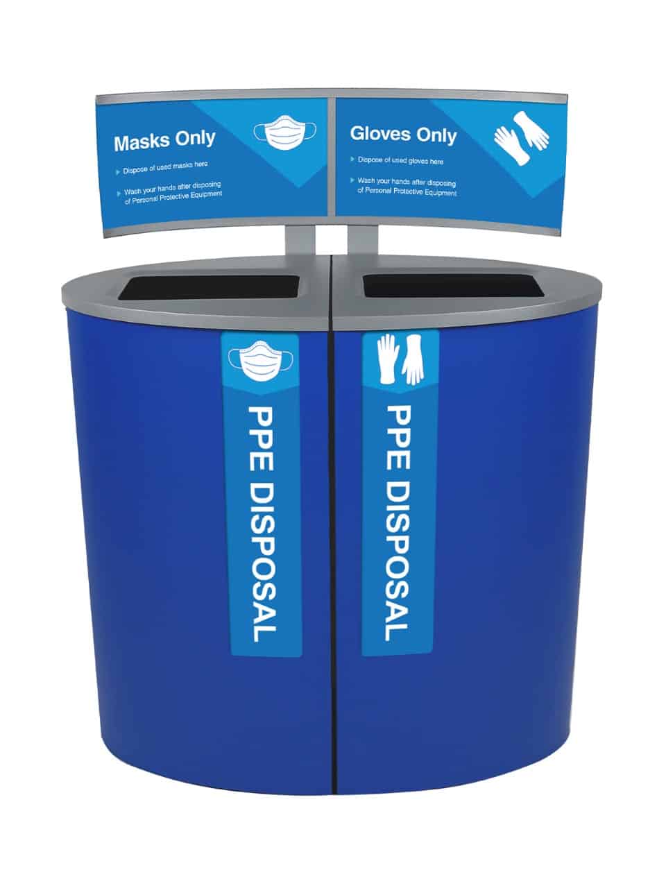 Spectrum® Ellipse PPE Disposal Station with Signage