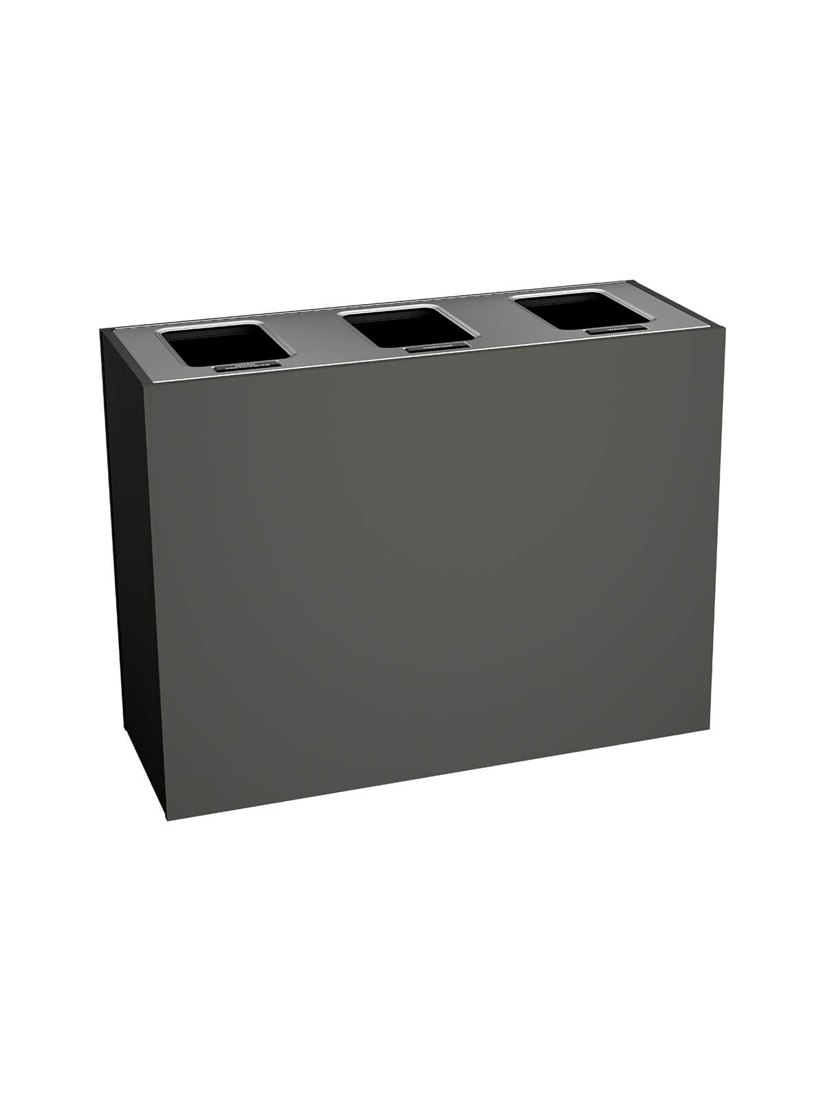 Busch Systems Aristata Series triple in slate with full openings and lid labels