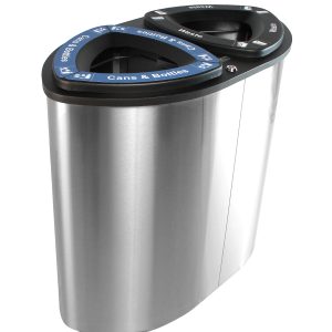 BOKA - Double - Cans & Bottles-Waste - Full - Stainless Steel