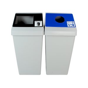 SMART SORT - Double - Kit - Cans & Bottles-Waste - Circle-Full - Grey-Blue-Black