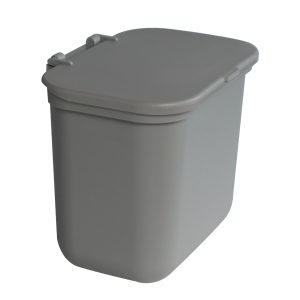 HANGING WASTE BASKET - Single - Kit - Solid Lift - Grey