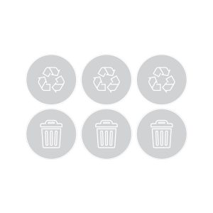 SPECTRUM (6 Pack) - Label - Mobius Loop-Waste - Clear-White