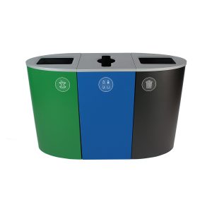 SPECTRUM - Triple - Kit - Organics-Mixed Recyclables-Waste - Full-Mixed-Full - Green-Blue-Black