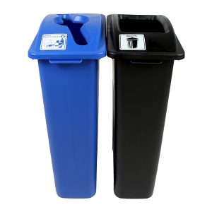 WASTE WATCHER - Double - Kit - Mixed Recyclables-Waste - Mixed-Full - Blue-Black