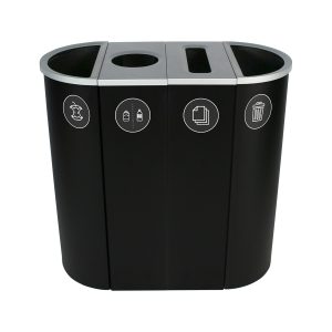 SPECTRUM - Quad - Kit - Organics-Cans & Bottles-Paper-Waste - Full-Circle-Slot-Full - Black