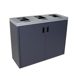 SUMMIT - Triple - Kit - Fl - Cans & Bottles-Paper-Waste - Full - Silver-Grey