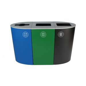 SPECTRUM - Triple - Kit - Ontario Compliant - Mixed Recyclables-Organics-Waste - Mixed-Full - Blue-Green-Black
