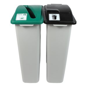 WASTE WATCHER - Double - Kit - Paper-Waste - Slot-Solid Lift - Grey-Green-Black