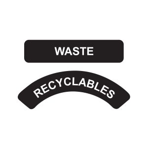 SUSTAINABLE CITY - Label - Recyclables-Waste - Black-White