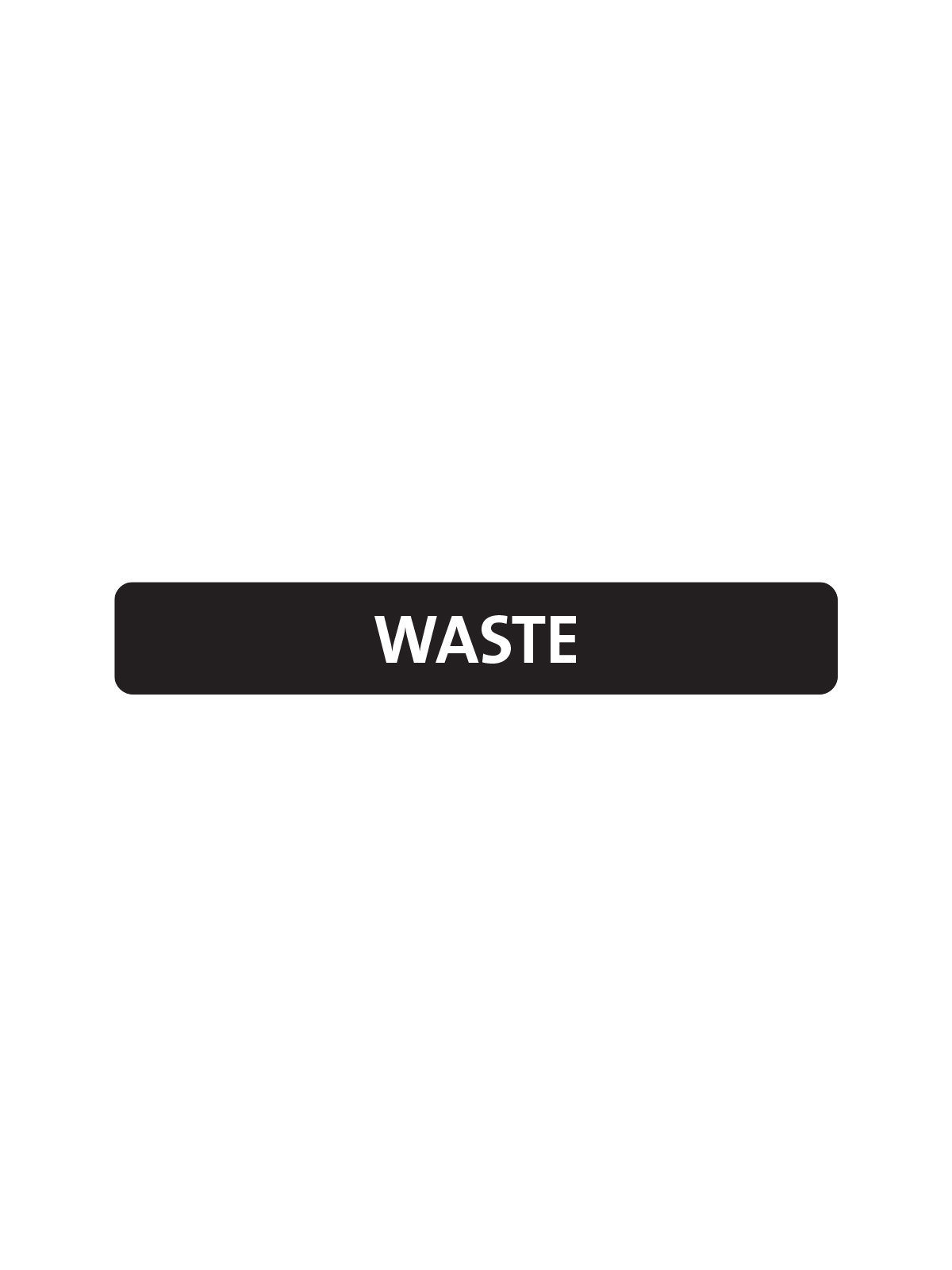 Black and white waste label for Busch Systems Sessanta containers