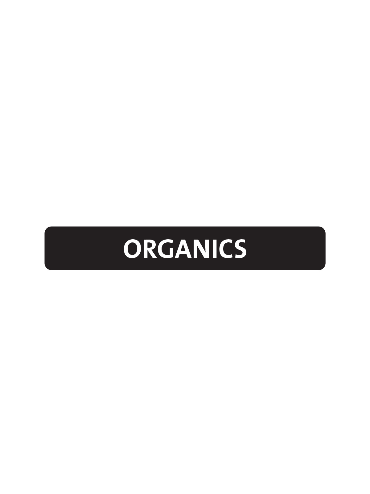 Black and white organics label for Busch Systems Sessanta containers