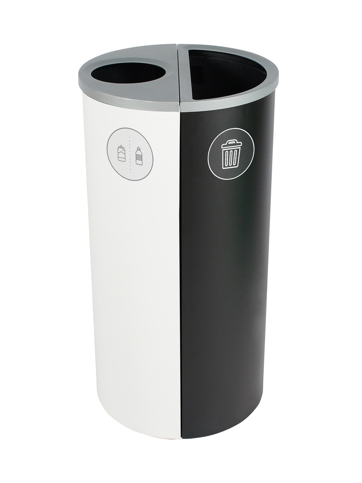 SPECTRUM – Double – Kit – Cans & Bottles-Waste – Circle-Full – White-Black