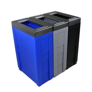 EVOLVE - Triple - Kit - Cans & Bottles-Paper-Waste - Full - Blue-Grey-Black