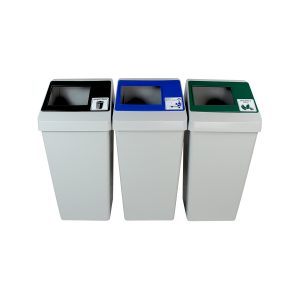 SMART SORT - Triple - Kit - Mixed Recyclables-Organics-Waste - Full - Grey-Blue-Green-Black