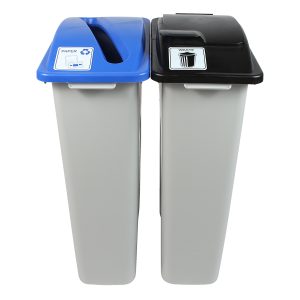 WASTE WATCHER - Double - Kit - Paper-Waste - Slot-Solid Lift - Grey-Blue-Black