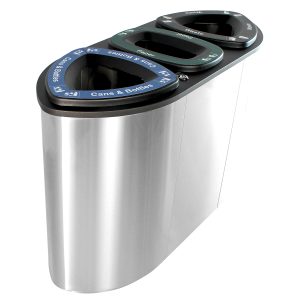 BOKA - Triple - Kit - Cans & Bottles-Paper-Waste - Full - Stainless Steel