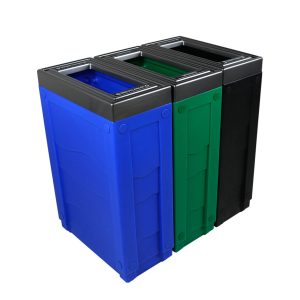 EVOLVE - Triple - Kit - Recyclables-Organics-Waste - Full - Blue-Green-Black