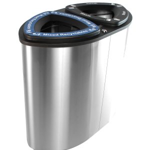 BOKA - Double - Mixed Recyclables-Waste - Full - Stainless Steel