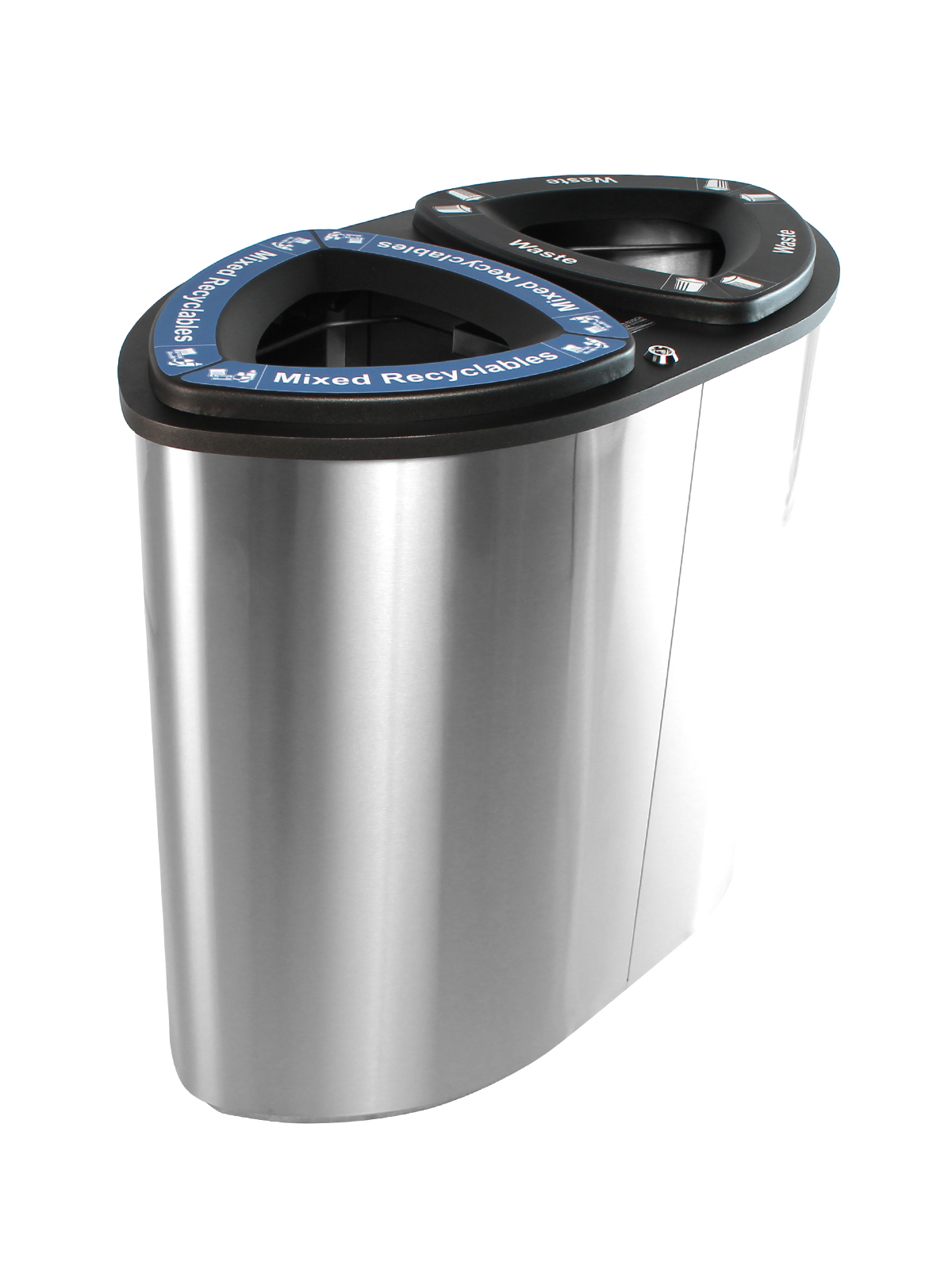 BOKA – Double – Mixed Recyclables-Waste – Full – Stainless Steel