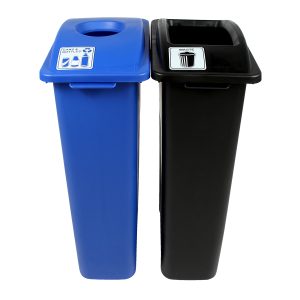 WASTE WATCHER - Double - Kit - Cans & Bottles-Waste - Circle-Full - Blue-Black