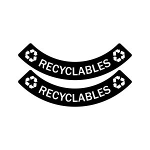 EVOLVE - Label - Ellipse & Cube - Recyclables - Mixed - Black-White