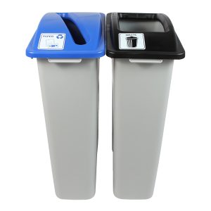 WASTE WATCHER - Double - Kit - Paper-Waste - Slot-Full - Grey-Blue-Black