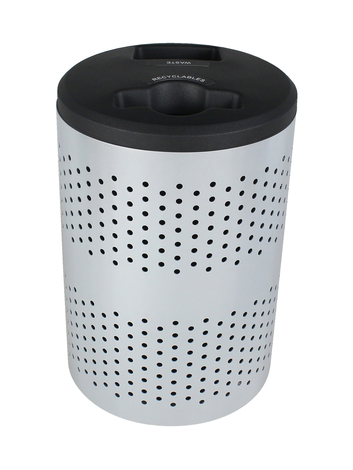 Busch Systems Portland two stream outdoor waste container with black lid