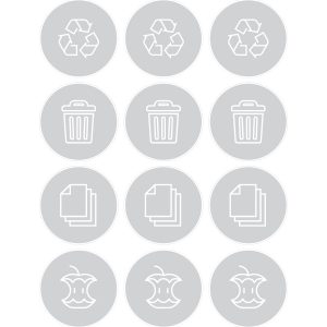 SPECTRUM (12 Pack) - Label - Mobius Loop-Paper-Organics-Waste - Clear-White