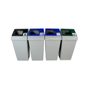 SMART SORT - Quad - Kit - Cans & Bottles-Paper-Organics-Waste - Full - Grey-Blue-Blue-Green-Black