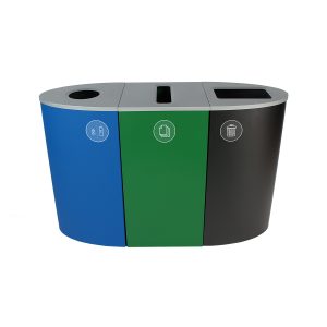 SPECTRUM - Triple - Kit - Pennsylvania Compliant - Cans & Bottles-Paper-Trash - Circle-Slot-Full - Blue-Green-Black