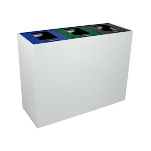 MEZZO - Triple - Ml - Mixed Recyclables-Organics-Waste - Full - White-Blue-Green-Black